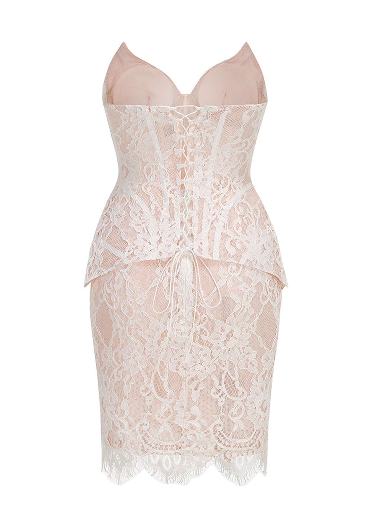 Paley Strapless Lace  Top &  Mini Skirt Set