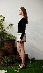 Solid Bow Knit Top