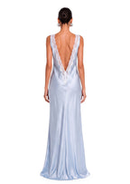 Sade Lace Satin Backless Maxi Dress