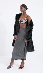 Trendy Black Maxi Length Eco-Coat