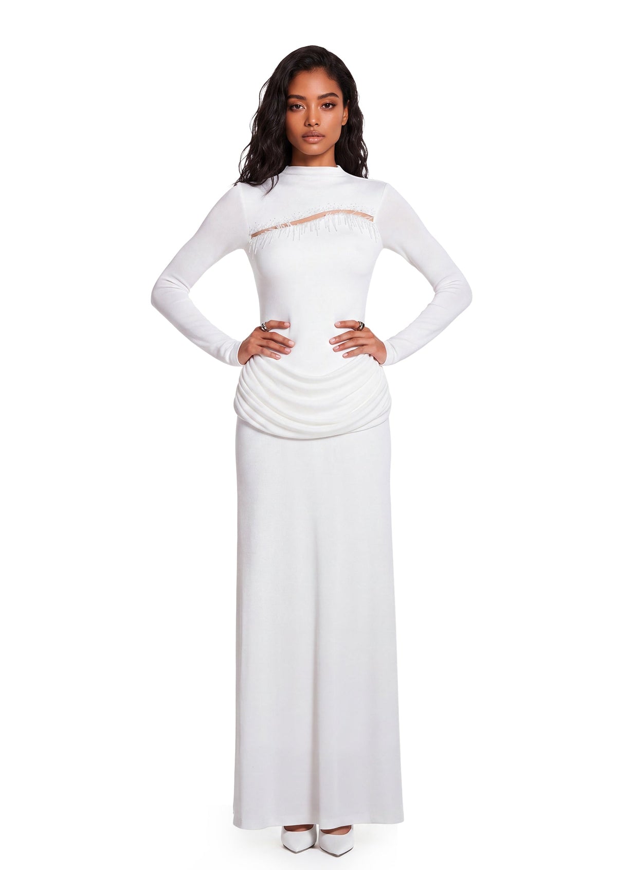 Bedros Jersey Maxi Dress In White