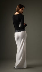 Open Twist Lace Maxi Dress In Black White