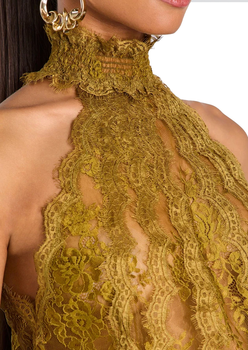Haddon Halter Neck Lace Mini Dress