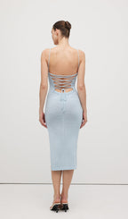 Knitted Halter Back Maxi Dress
