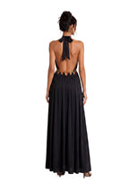 Ewa Halter Neck Metal Ring Island Maxi Dress