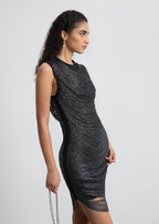 Sleeveless Fringed Bandage Mini Dress