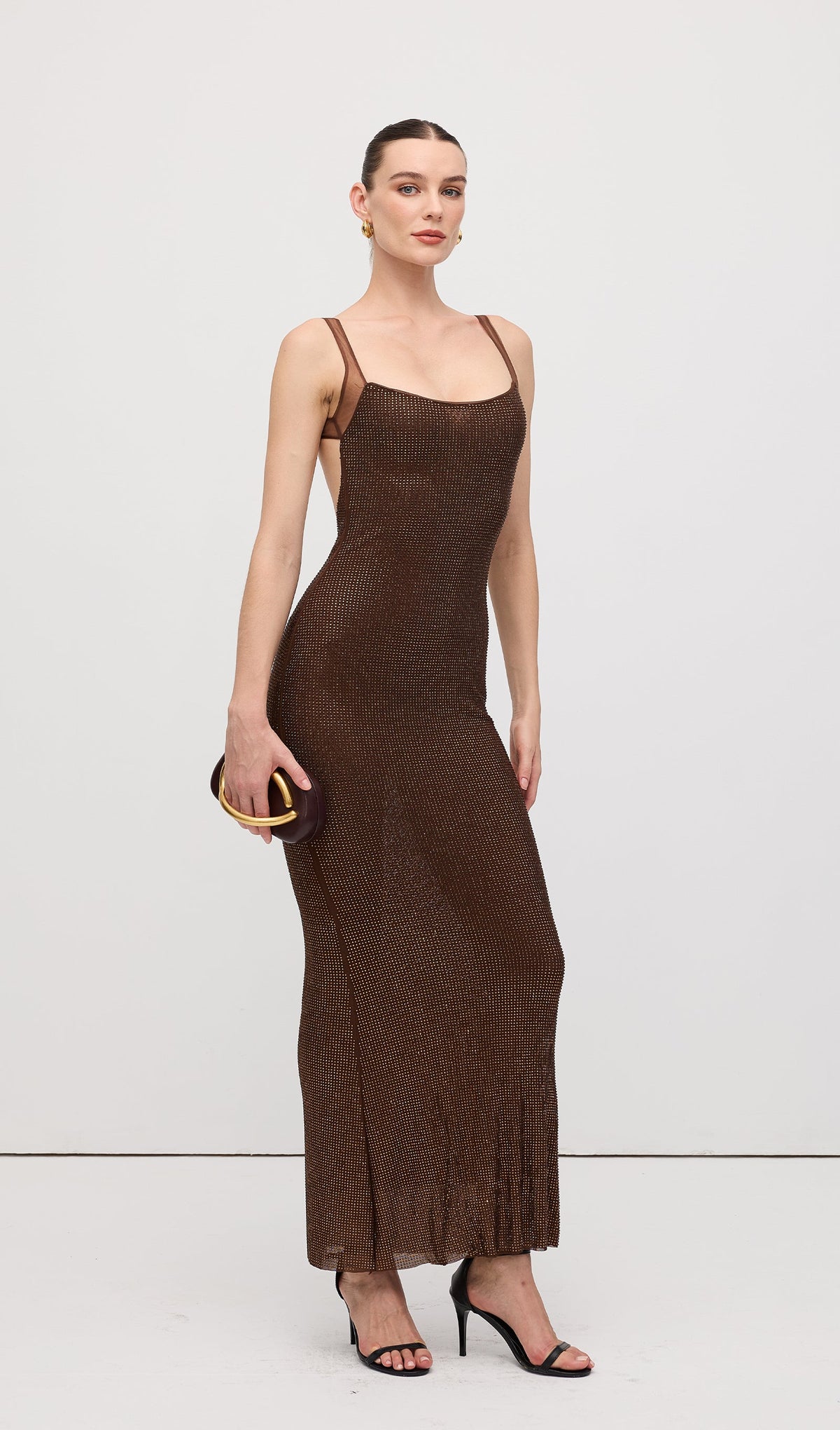 Hot Fix With Mesh Back Maxi Dress