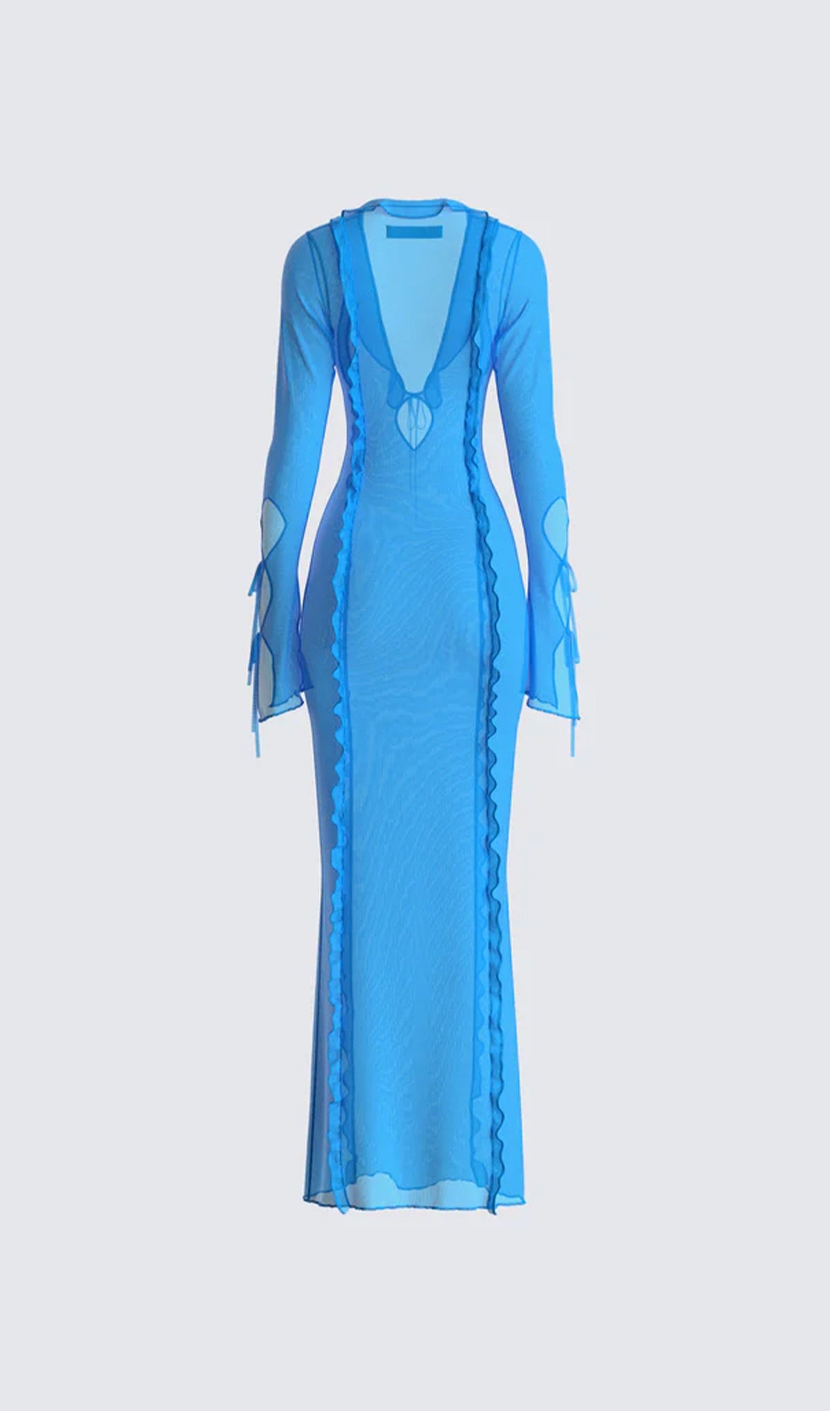 Florence Blue Ruffle Maxi Dress