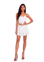 Wally Sleeveless Metal Ring Mini Dress In White