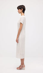 Short Sleeve Crochet Midi Dress