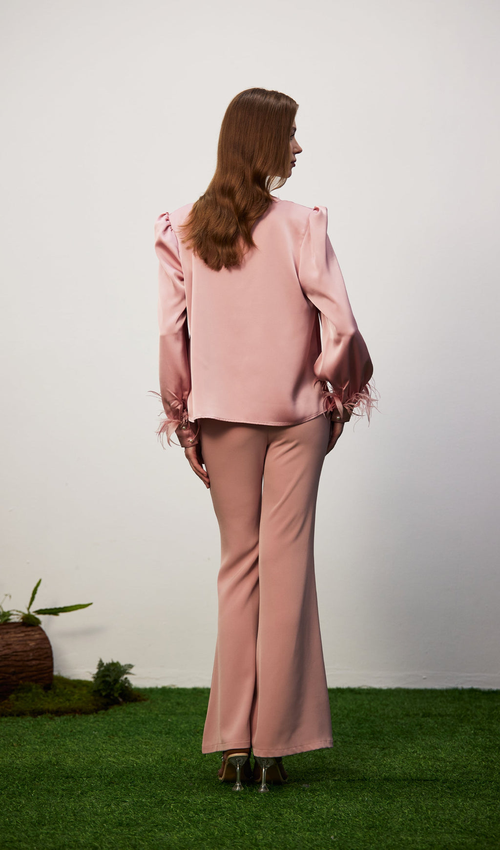 Cowel Neck Satin Blouse Top