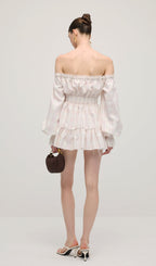 Lace Up Mini Dress In Grid