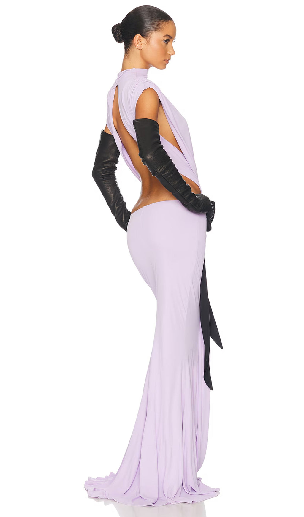 Jersey  Cut Out Detail Maxi Dress In Purple