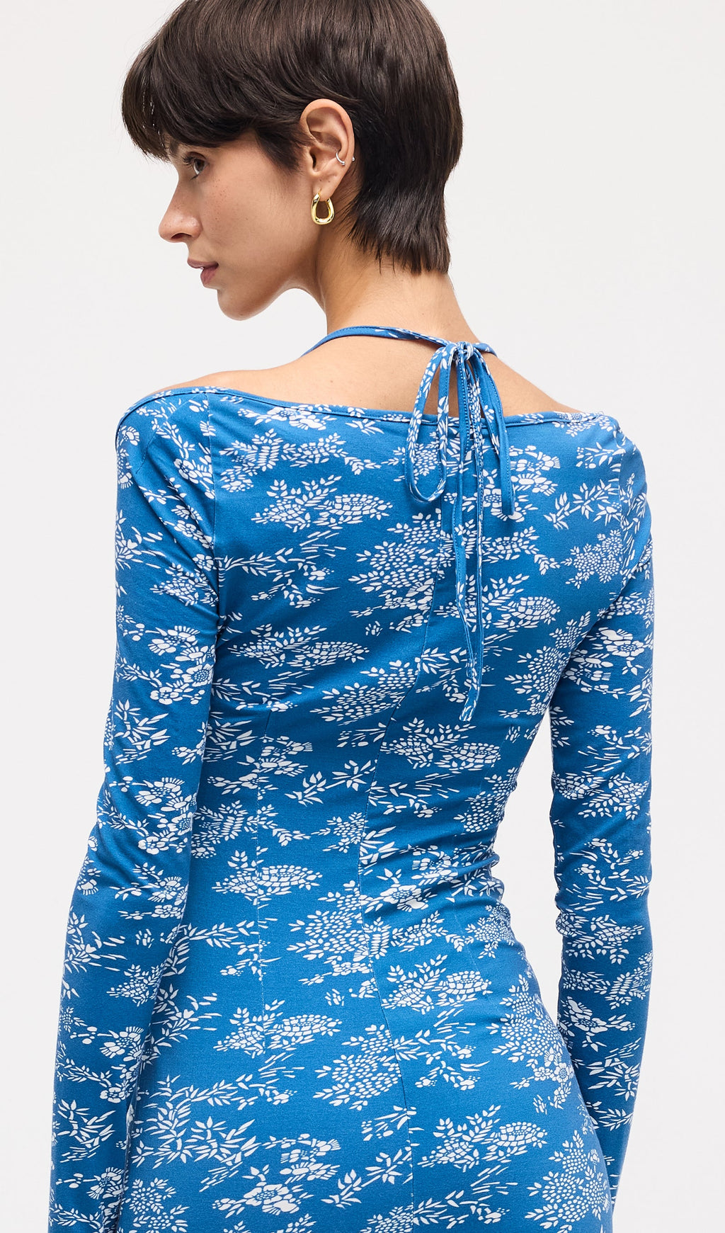 Floral Slim Split Midi Dress