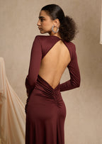 Layali Rose Open Back Draped Maxi Dress