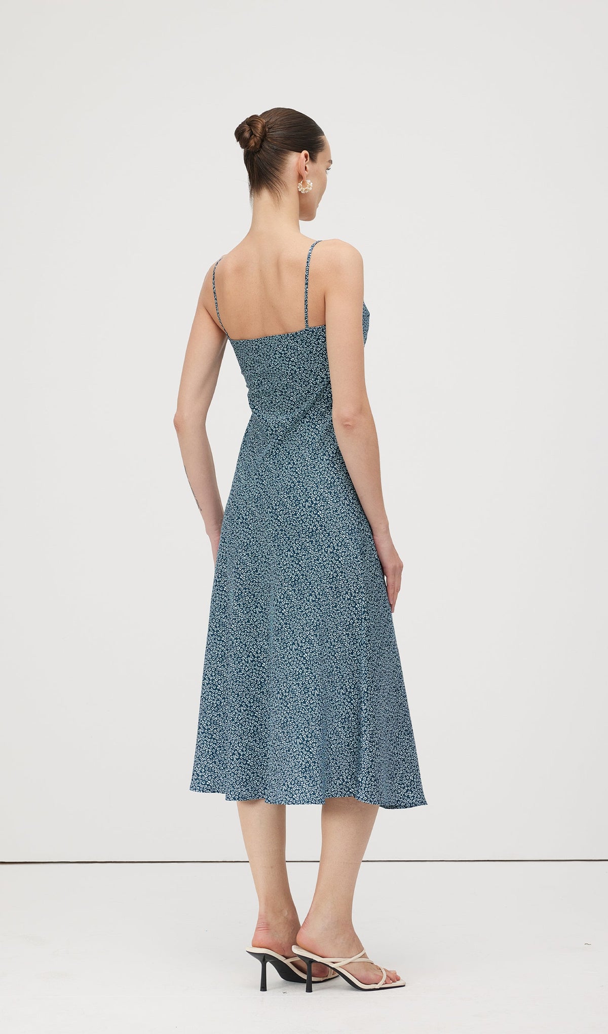 Polka Dot Print Midi Dress