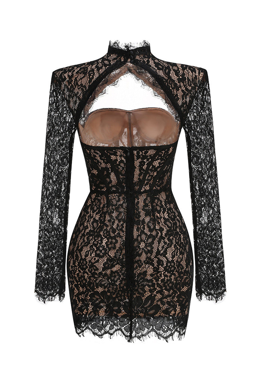Jacory Long Sleeve Lace Mini Dress