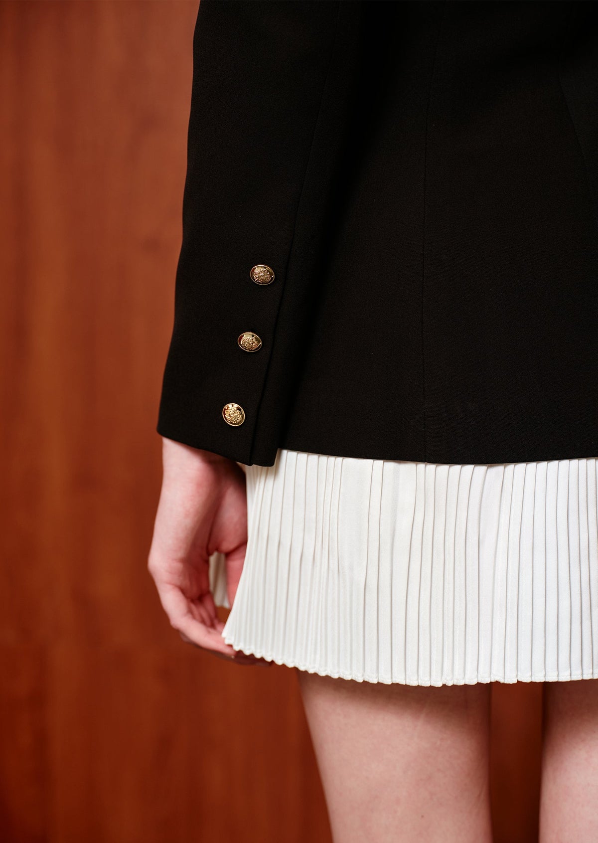 Mini Blazer Dress With Pleated Skirt