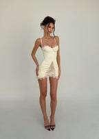 Satin Corset-Inspired Mini Dress