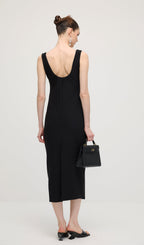 Solid Pearl Accessories Midi Dress