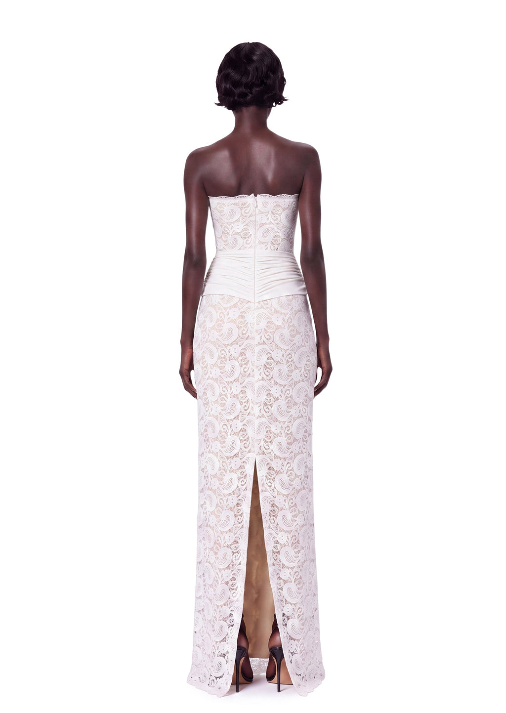 Yakez Lace Strapless Maxi Dress In White