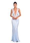 Sade Lace Satin Backless Maxi Dress