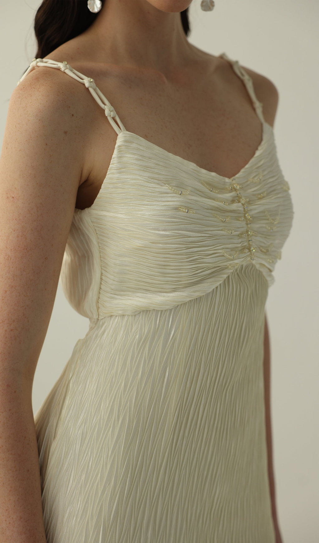 Solid Texture Slip Midi Dress