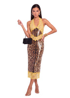 Sachin Halter Neck Midi Dress IN Yellow