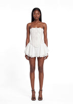 Bachué Corset Lace Mini Dress In White