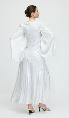 Metallic Long Sleeve Maxi Dress