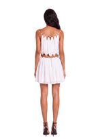 Wally Sleeveless Metal Ring Mini Dress In White