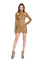 Kahua Lace long Sleeved Mini Dress