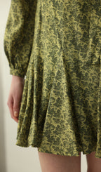 Abstract Print V Neck Mini Dress