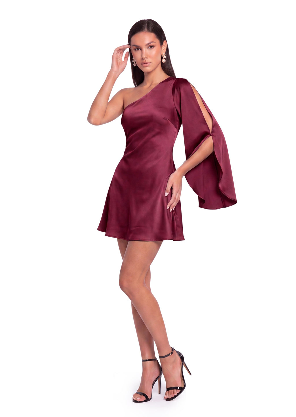 Nahal Satin Off Shoulder Mini Dress