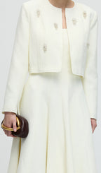 Long Sleeve Tweed Midi Dress Set