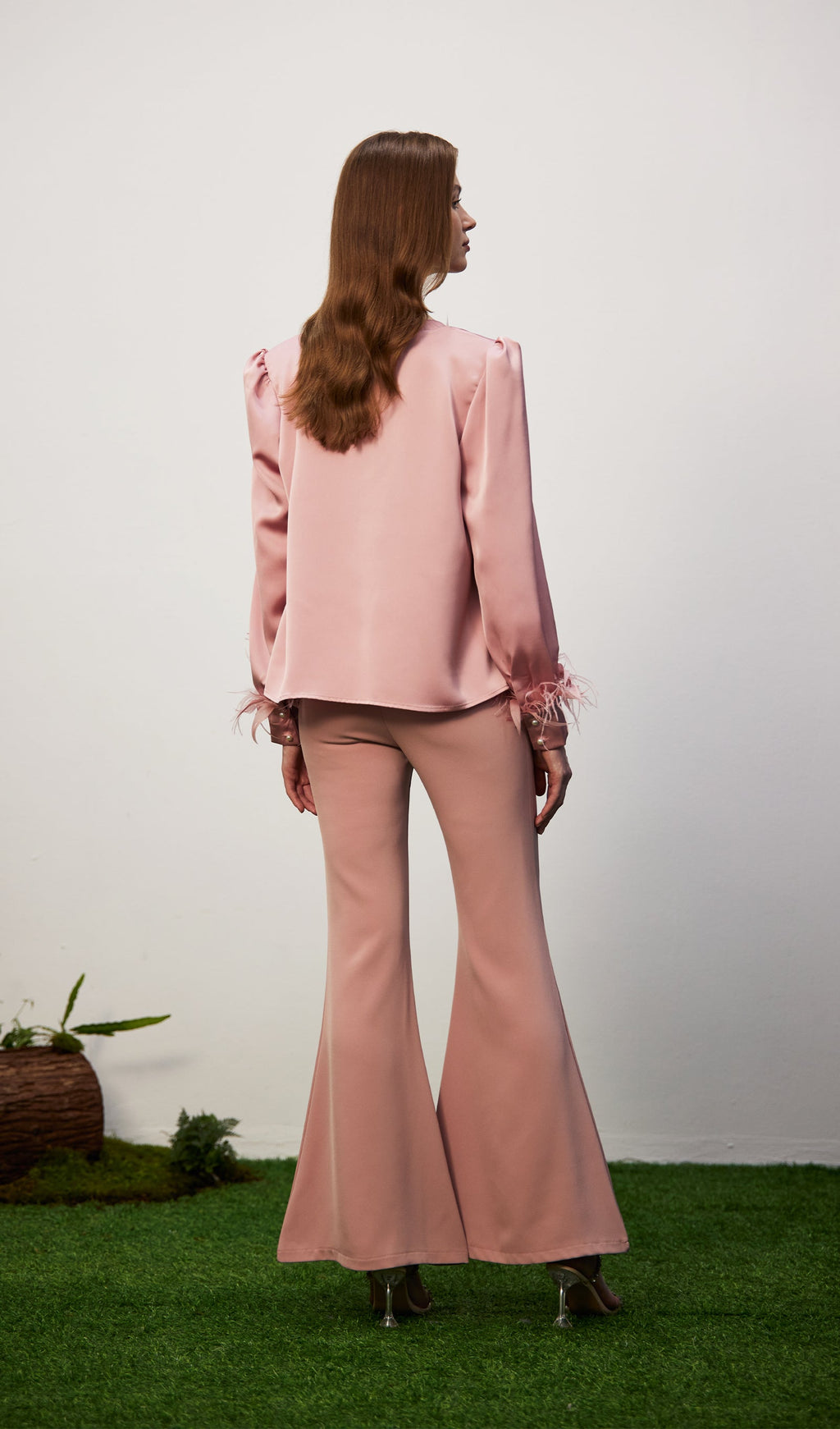 Cowel Neck Satin Blouse Top