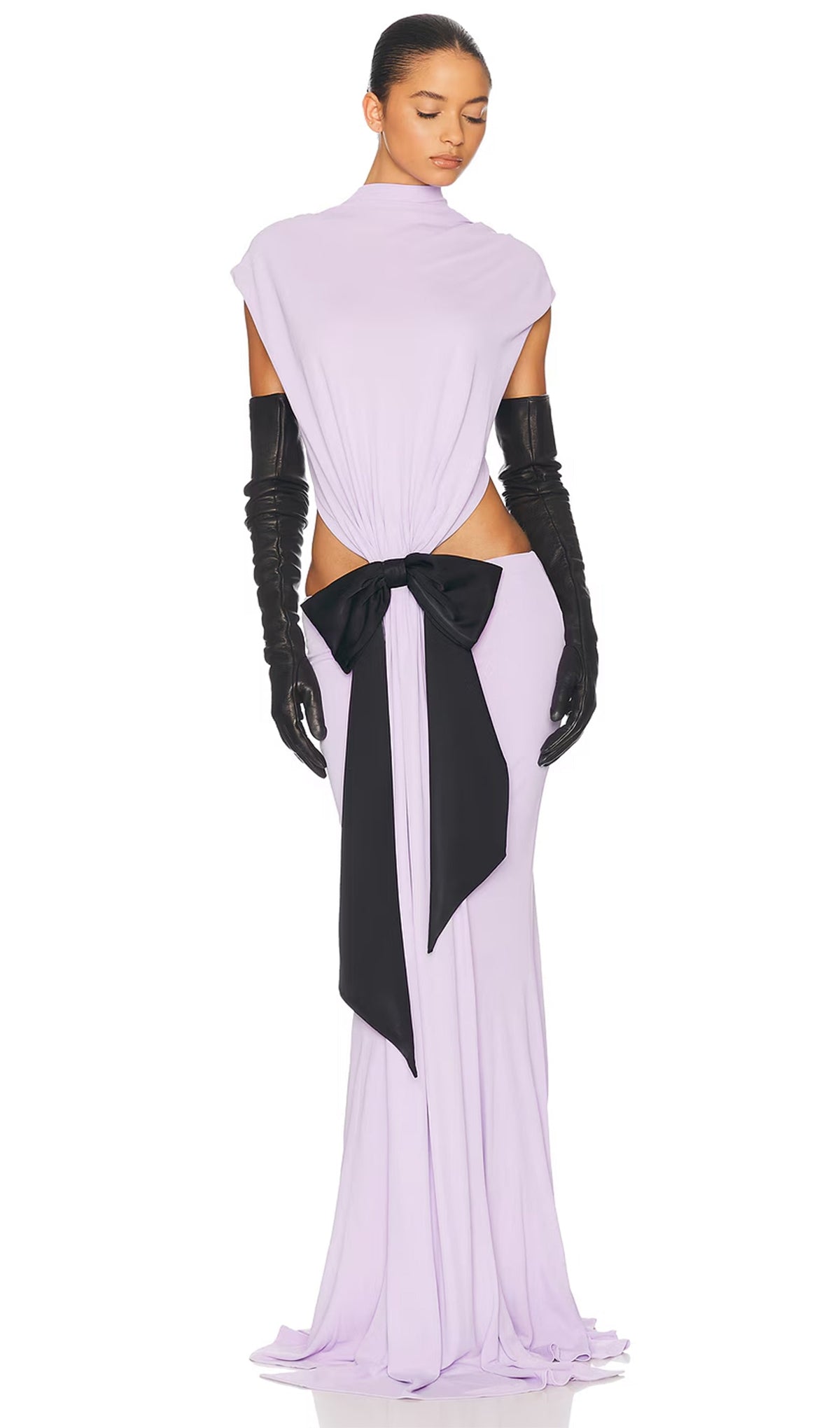 Jersey  Cut Out Detail Maxi Dress In Purple