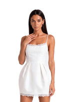 Mineyo Satin Sleeveless Lace Mini Dress
