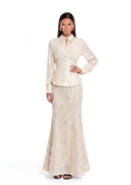 Nagisa Beaded Sequin Mermaid Maxi Dress Set In White