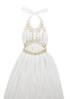 Ewa Halter Neck Metal Ring Island Maxi Dress