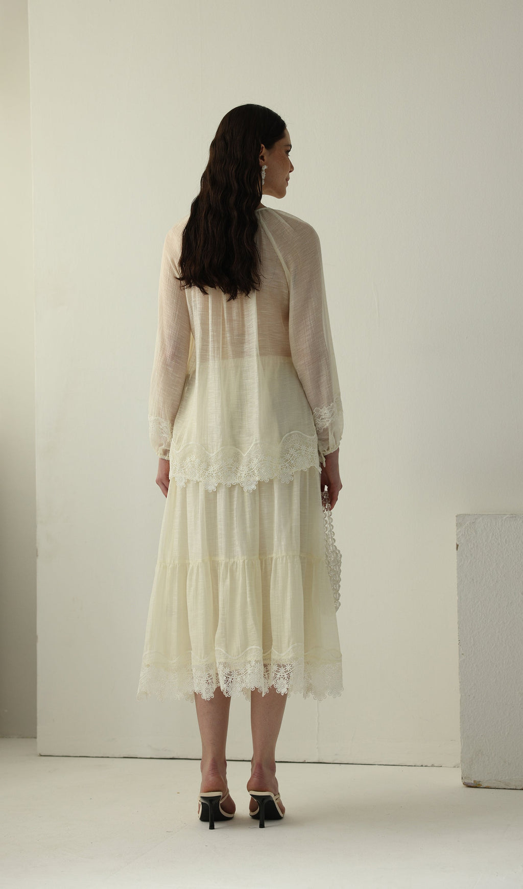 Long Sleeved Lace Panel Top