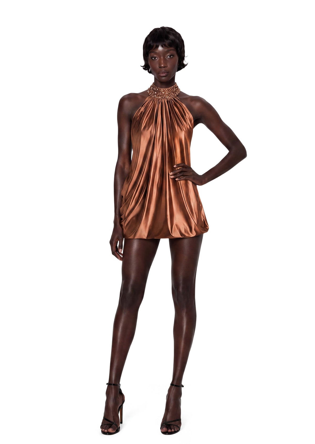 Çagatay Halter Neck Backless Mini Dress