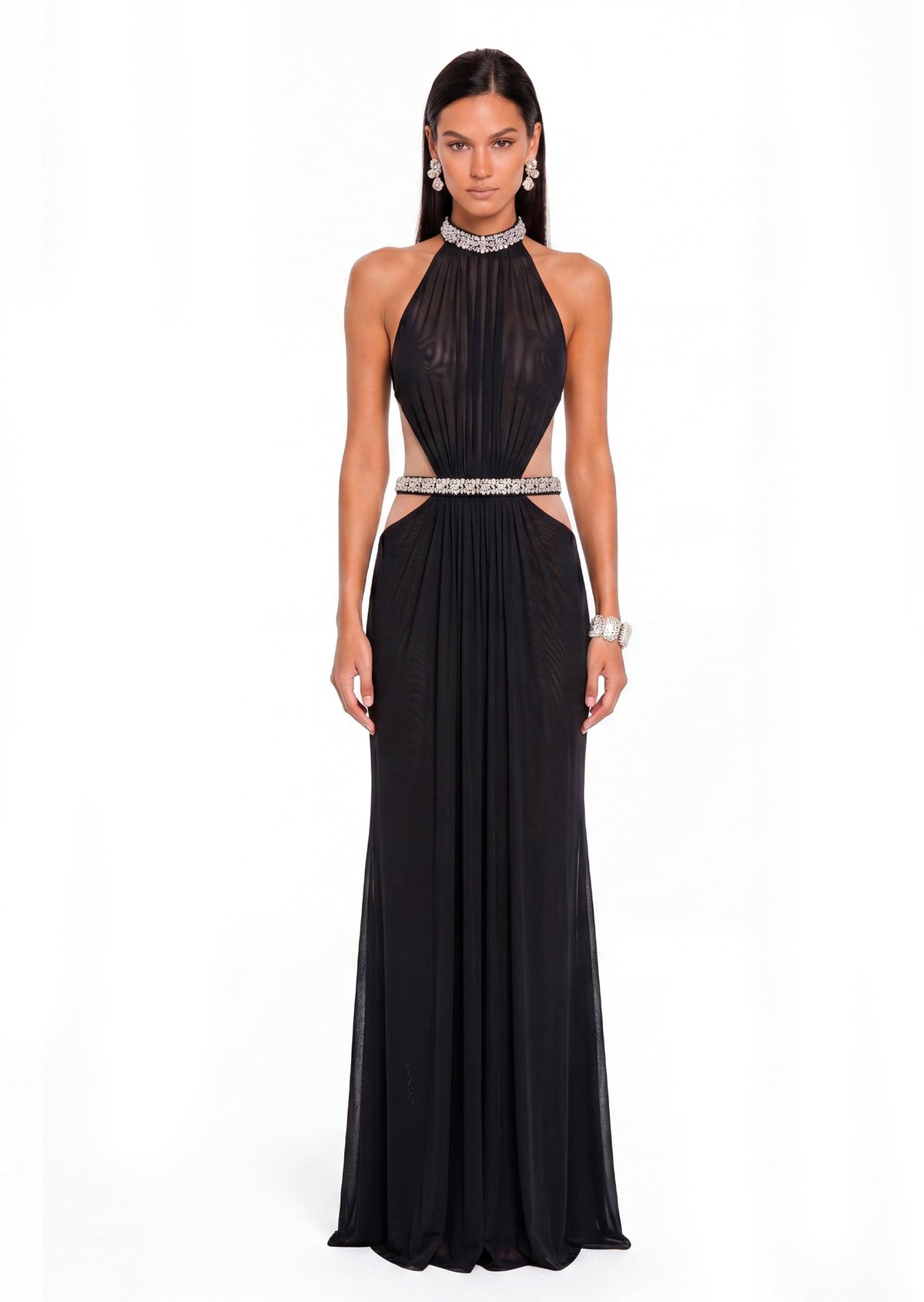 Adalia Cut Out Maxi Dress In Black