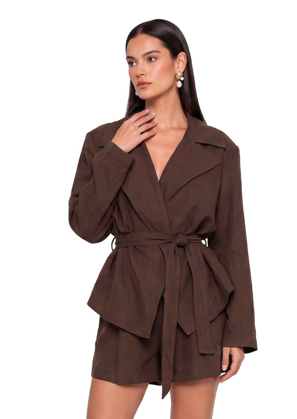 Adalinde Long Sleeve Lace-Up Two Piece Set