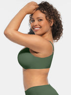 Adjustable-Strap Underwire Deep V-neck Bra