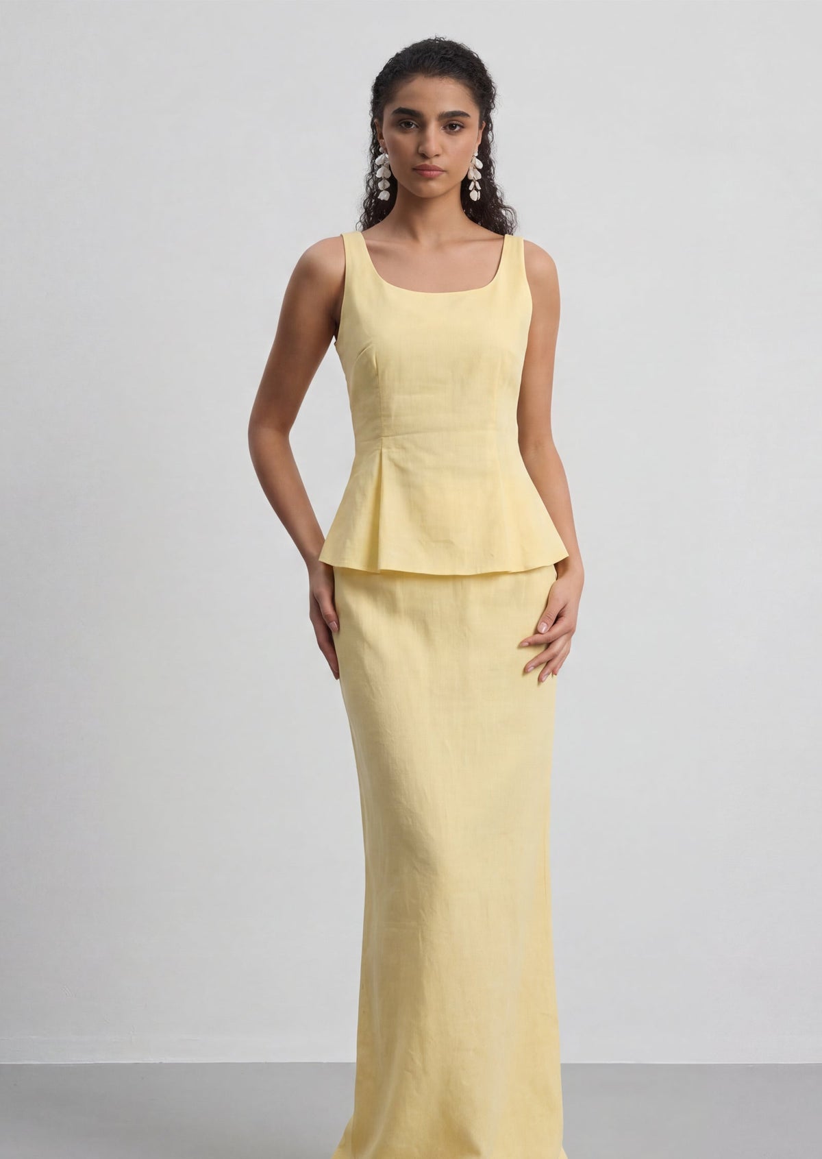 Alexis Linen Two Piece Set In Yellow