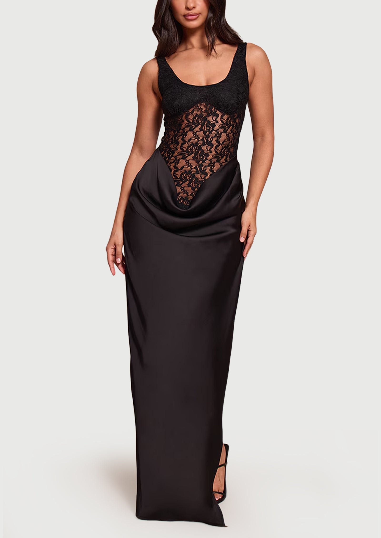 Anney Satin Split Maxi Dress