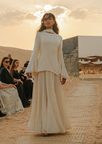 Asymmetrical Draped Bodice Ruffle Maxi Dress