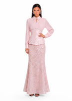 Nagisa Beaded Sequin Mermaid Maxi Dress Set In Pink