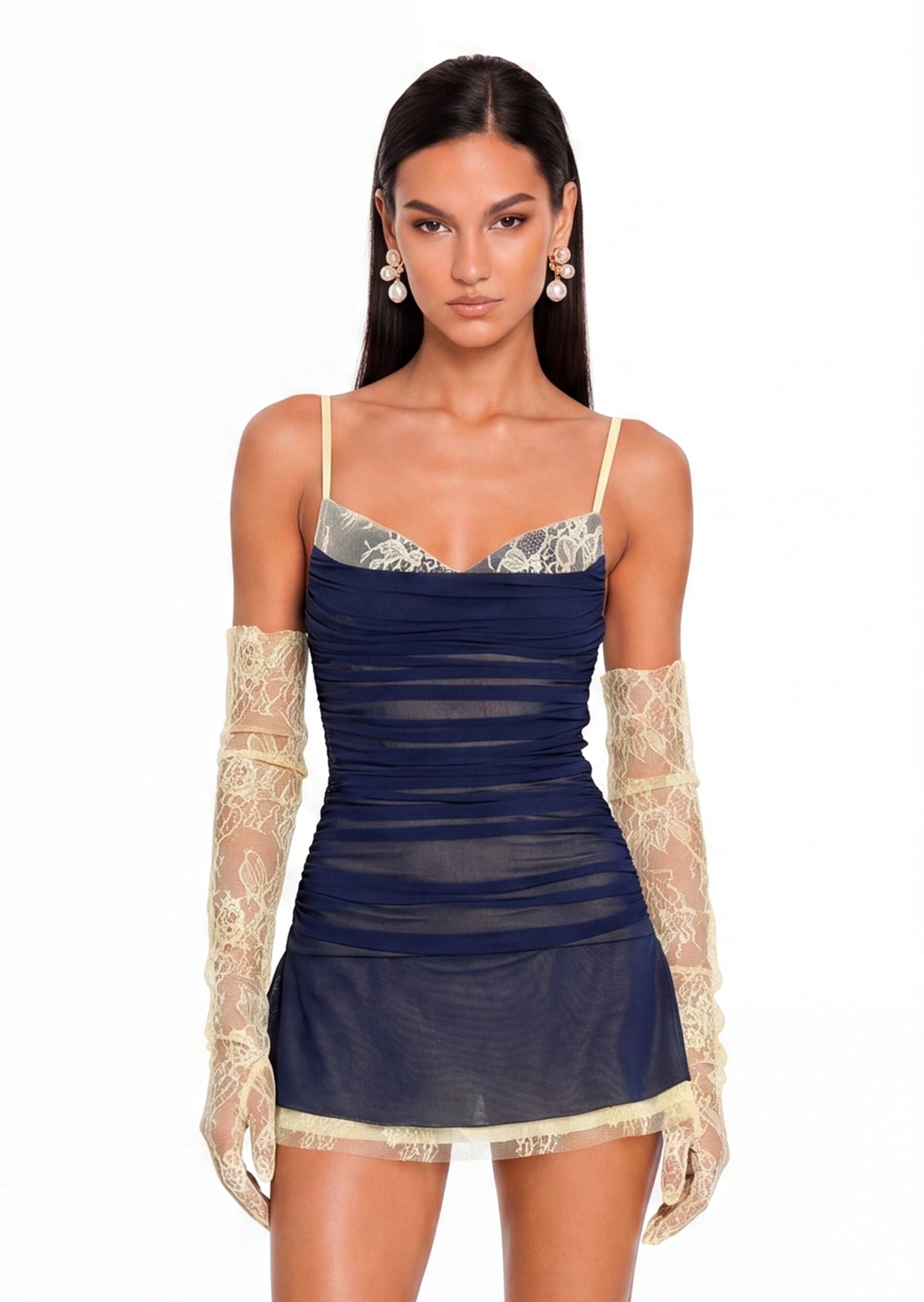 Bernie Stretch Mesh Mini Dress